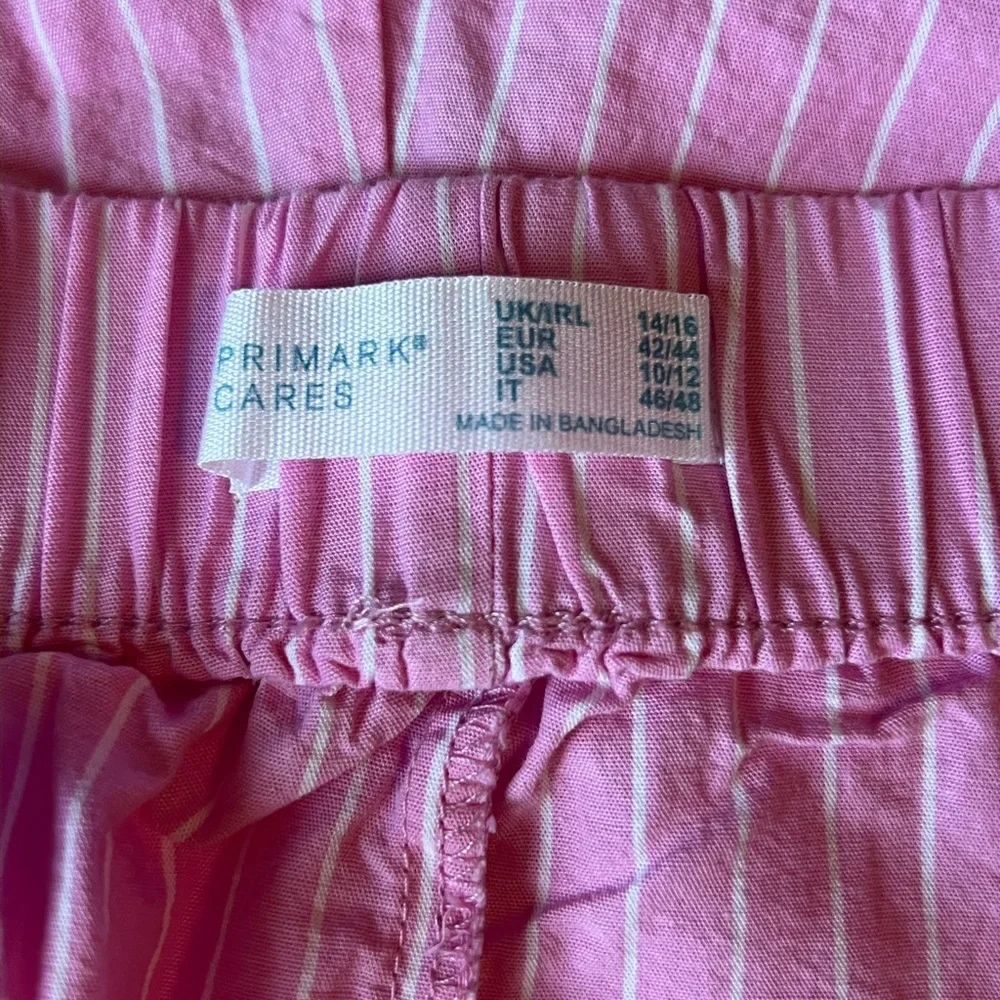 Primark Pink Striped High Waist Women's Pajama Shorts